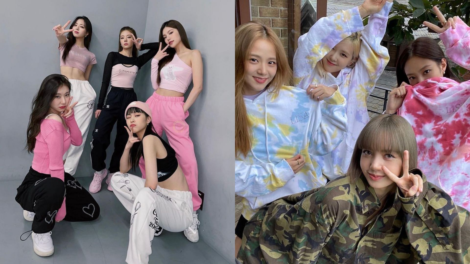 A still of the two K-pop girl groups (Image via @itzy.in.all.us/@jennierubyjane/Instagram)