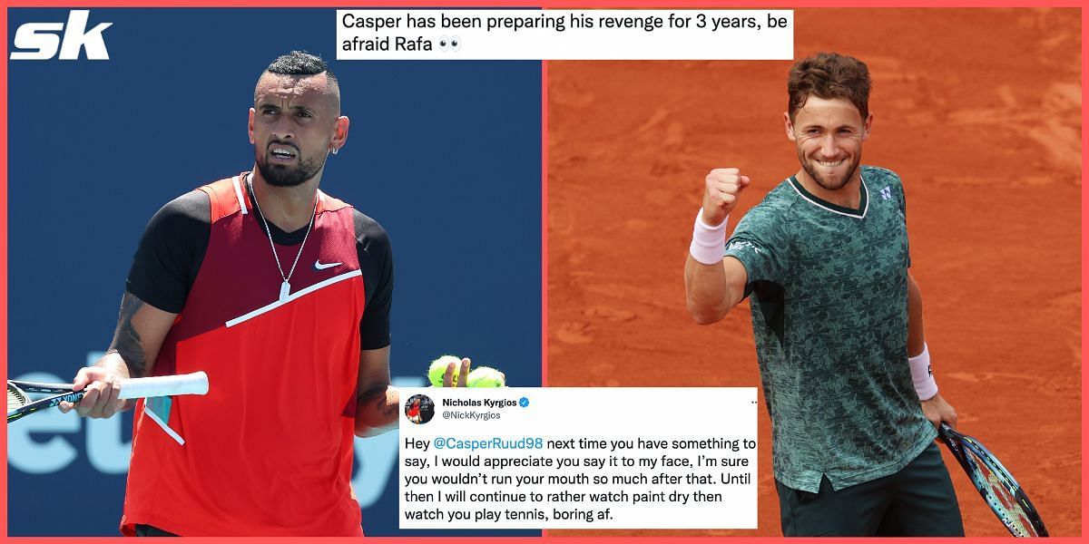Nick Kyrgios and Casper Ruud were involved in a tussle at the 2019 Rome Masters