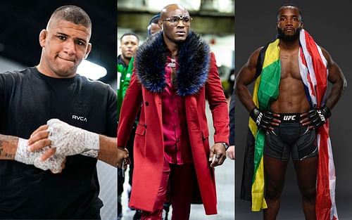 (L-R) Gilbert Burns, Kamaru Usman, Leon Edwards [Images via @gilbert_burns, @usman84kg, and @leonedwardsmma on Instagram]