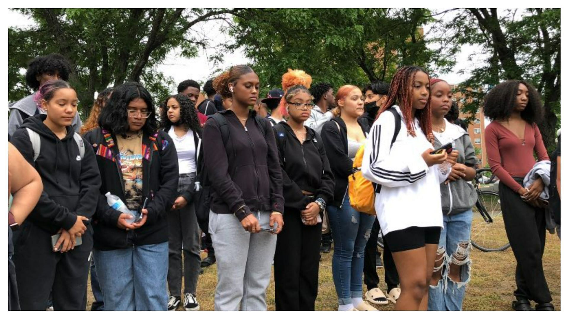 Pawtucket students walked out of their schools for a safer America (Image via Zachary Pinto/Twitter)