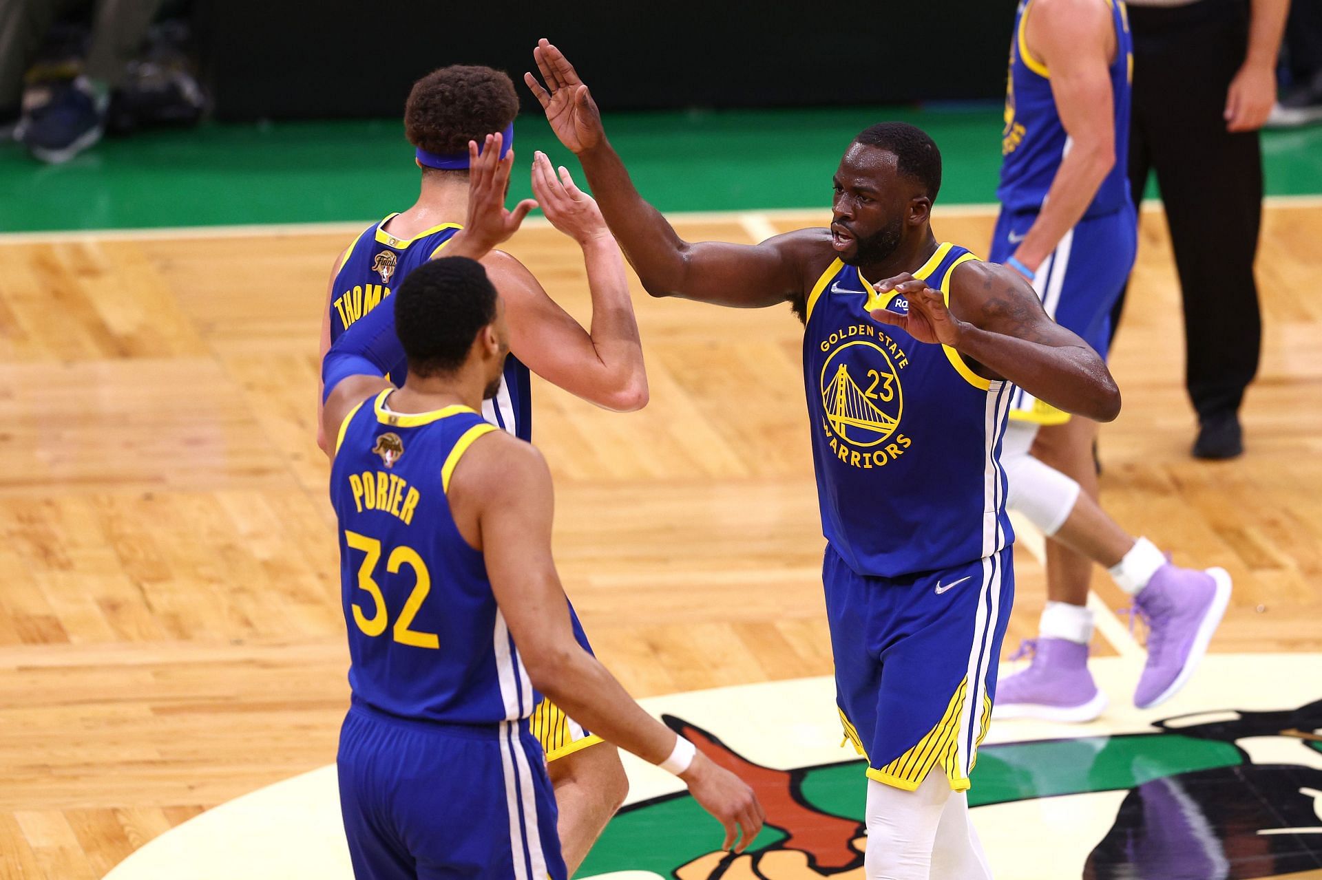 Draymond Green celebrates a play in Game Six