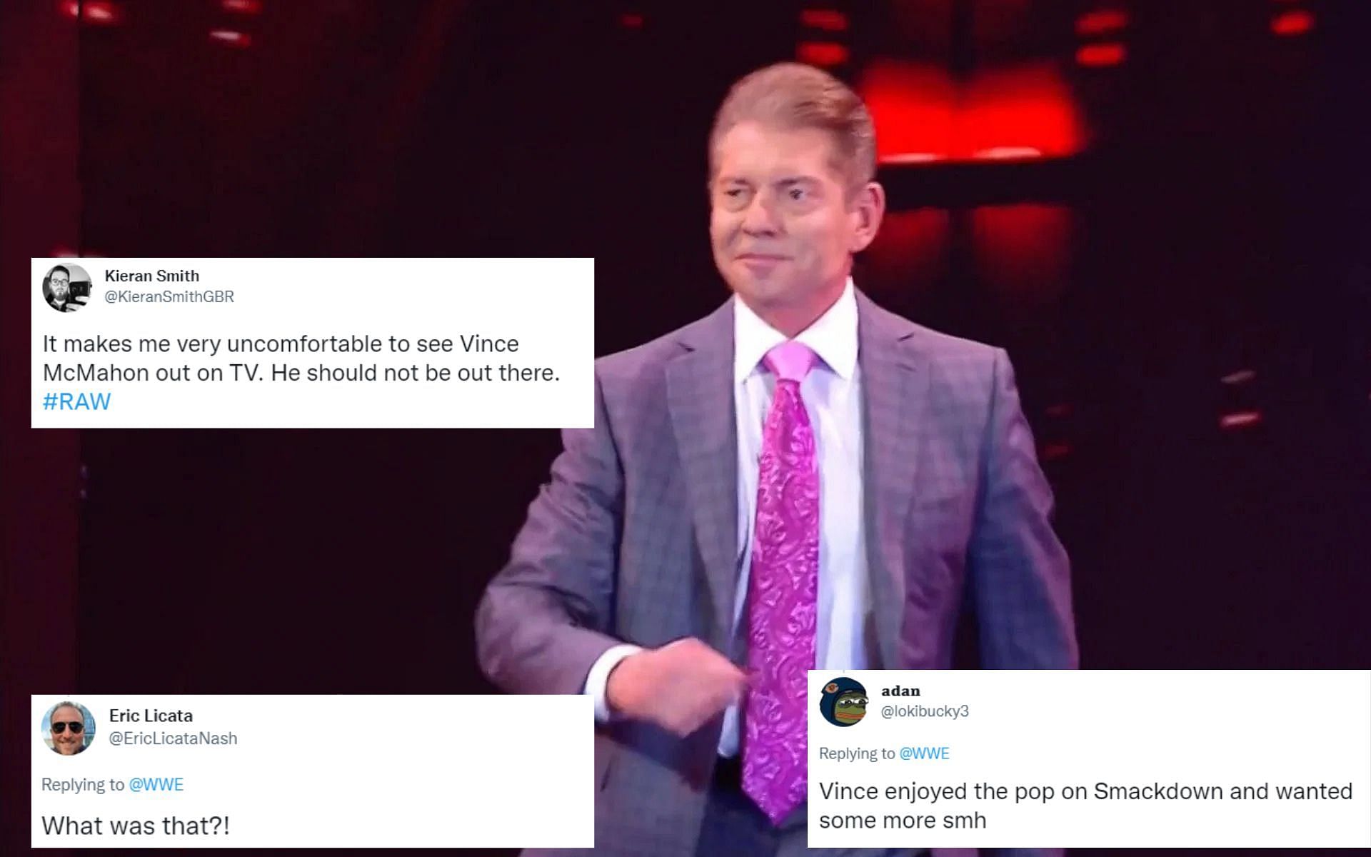 Twitter reacts to Vince McMahon&#039;s presence on RAW.