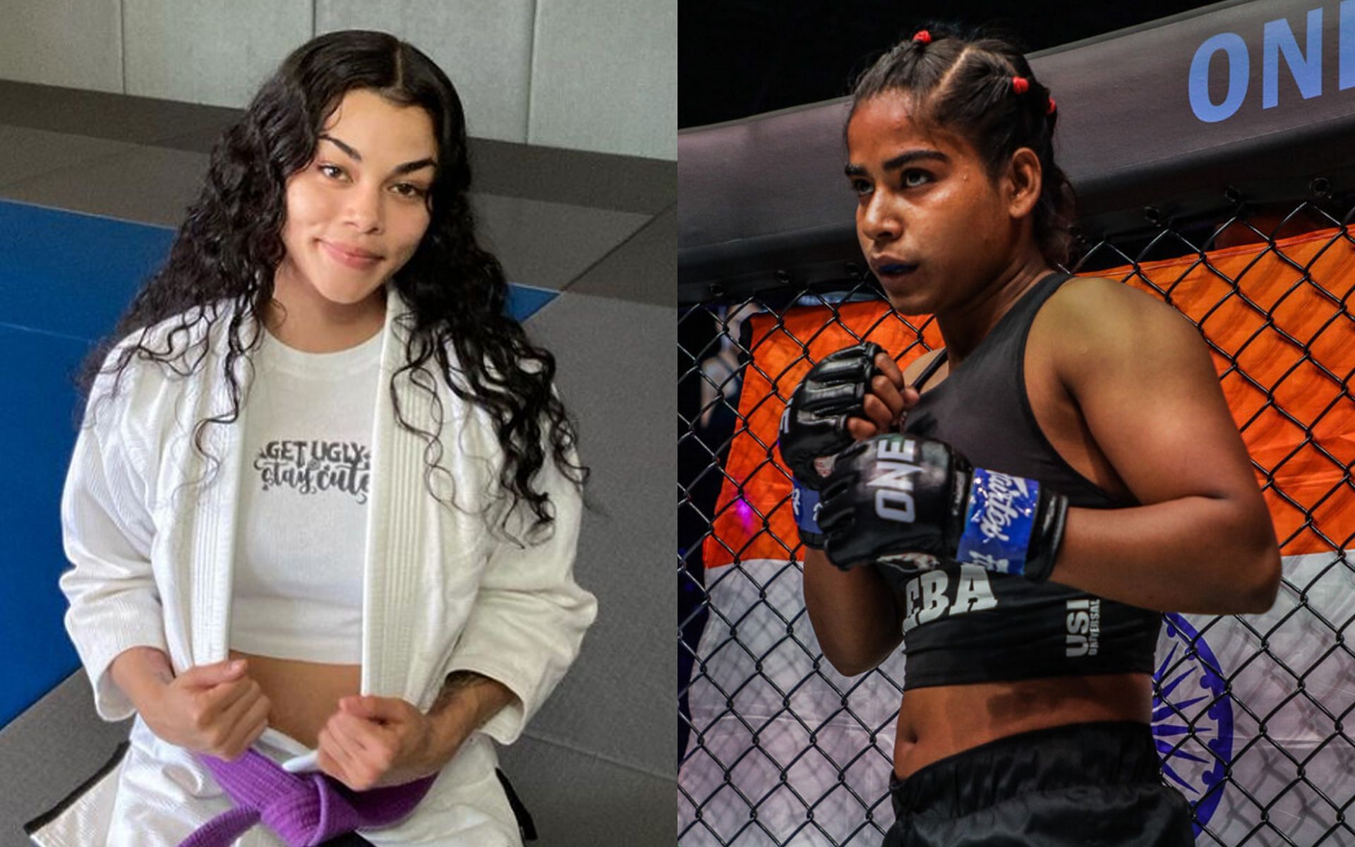 Newly-signed Lea Bivins (left) will make her debut against Zeba Bano (right) at ONE 159 | [Photos: @lea.bivins on Instagram/ONE Championship]