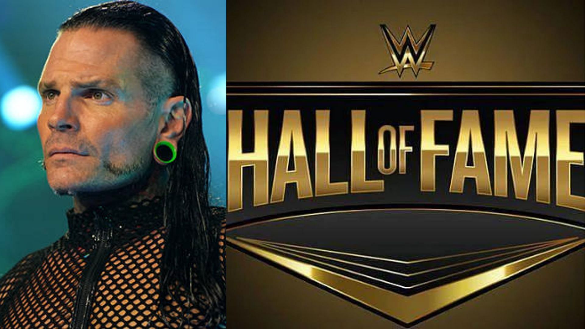 Jeff Hardy (left); Hall of Famer logo (right)