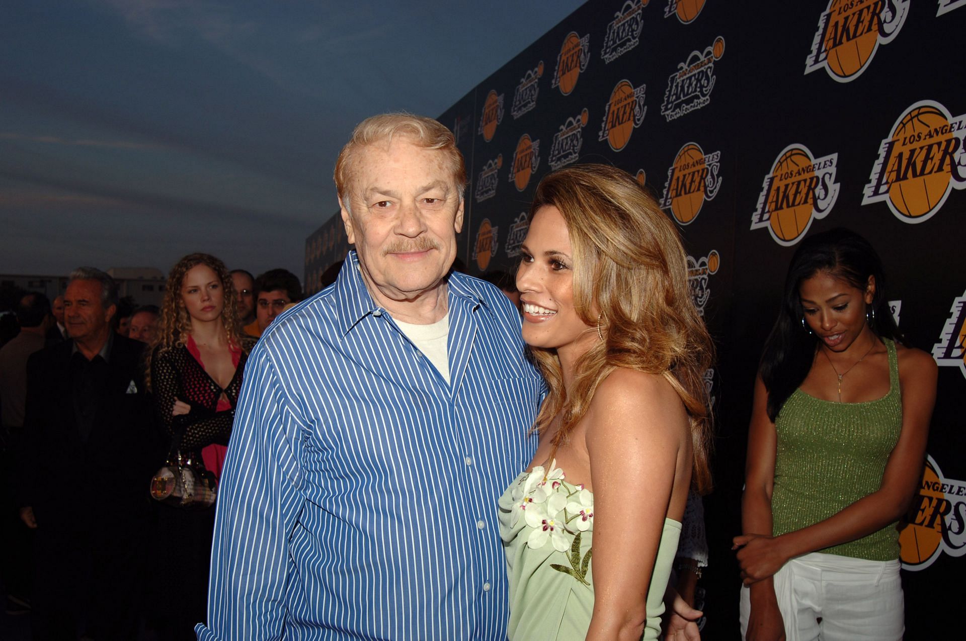 Dr. Jerry Buss and Bonnie-Jill Laflin at the 2nd Annual Lakers Casino Night