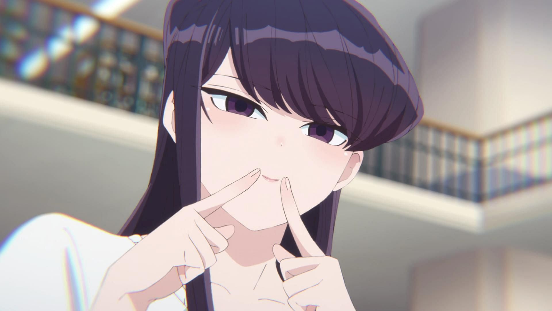 A rare moment when Komi tries to communicate on her own (Image via OLM)