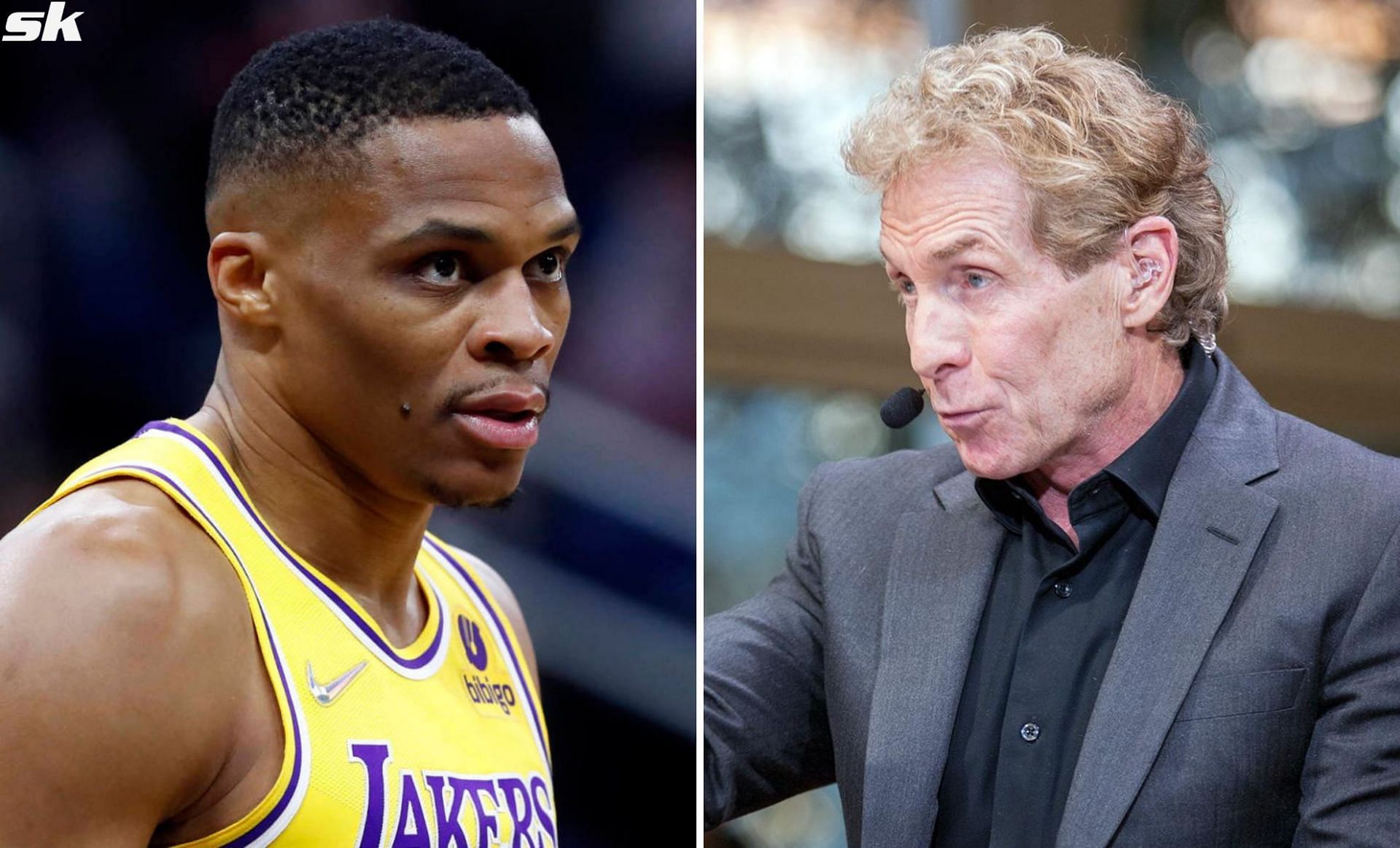 Russell Westbrook (L) and Skip Bayless (R)