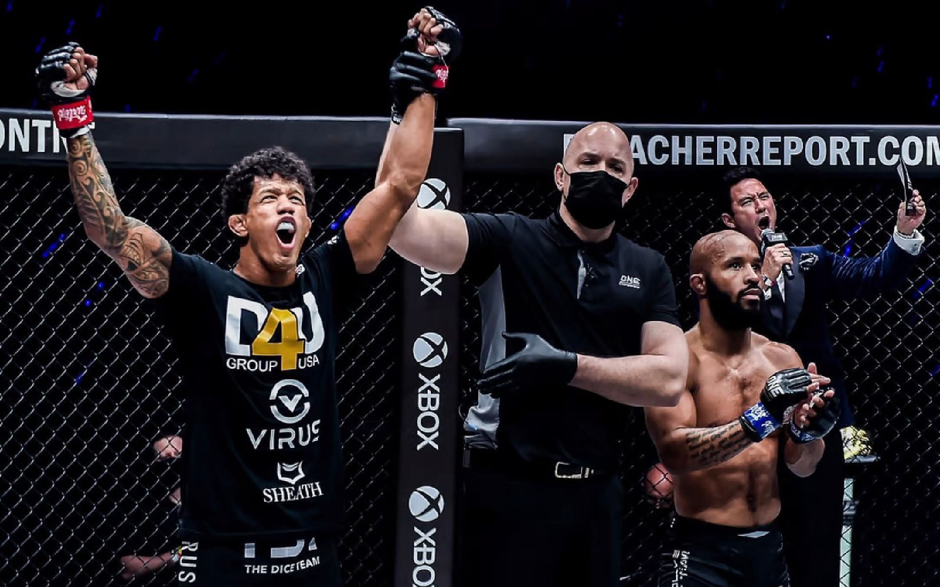 Adriano Moraes (left) says he has nothing left to prove after beating Demetrious Johnson (right). [Photo ONE Championship]