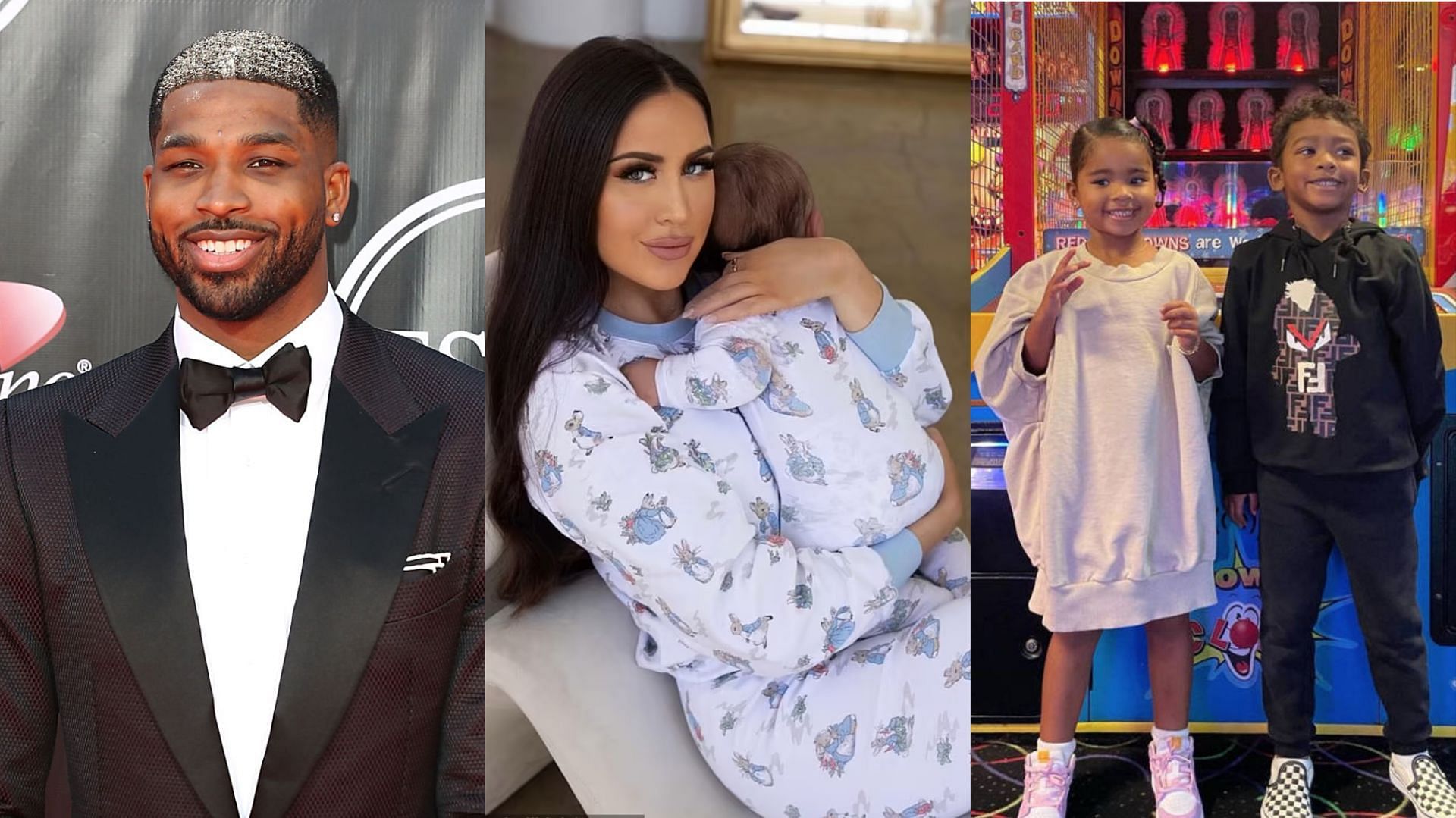 Tristan Thompson&#039;s son with Maralee Nichols, his third with as many women, turned 6 months old recently (Images via Joe Scarnici/Getty Images, Maralee Nichols/Instagram, and Tristan Thompson/Instagram)