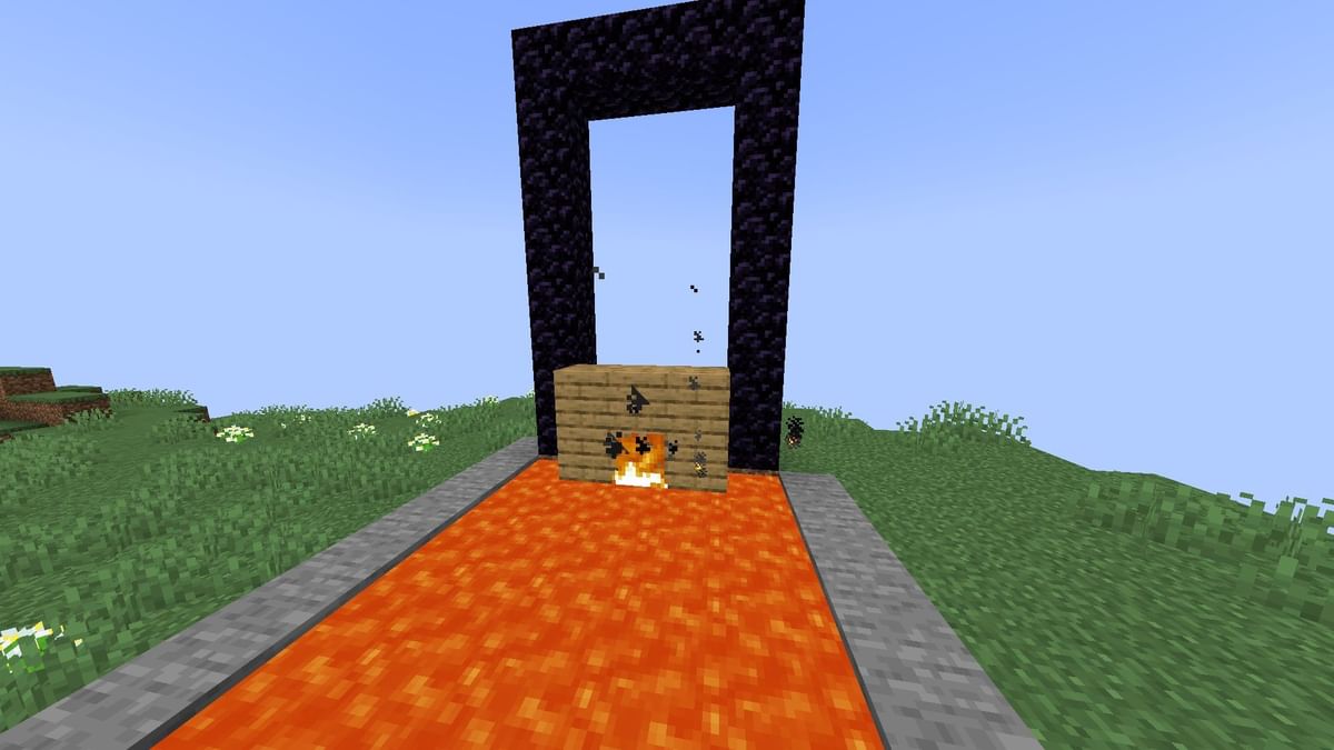 How to light a nether portal with no flint and steel in Minecraft