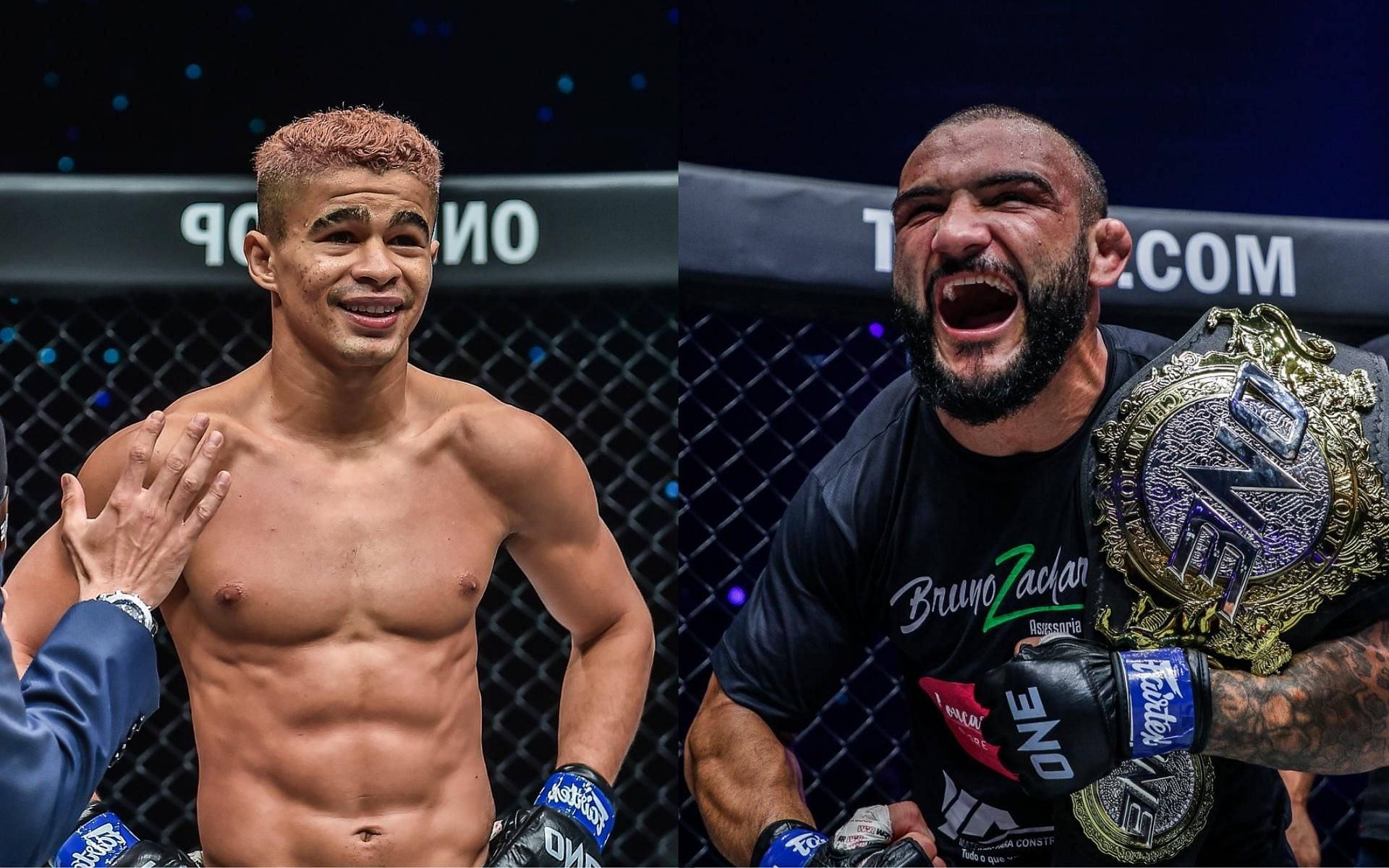 After knocking out Kwon Won Ill at ONE 158, Fabricio Andrade (left) called out bantamweight champ John Lineker (right). (Images courtesy of ONE Championship)