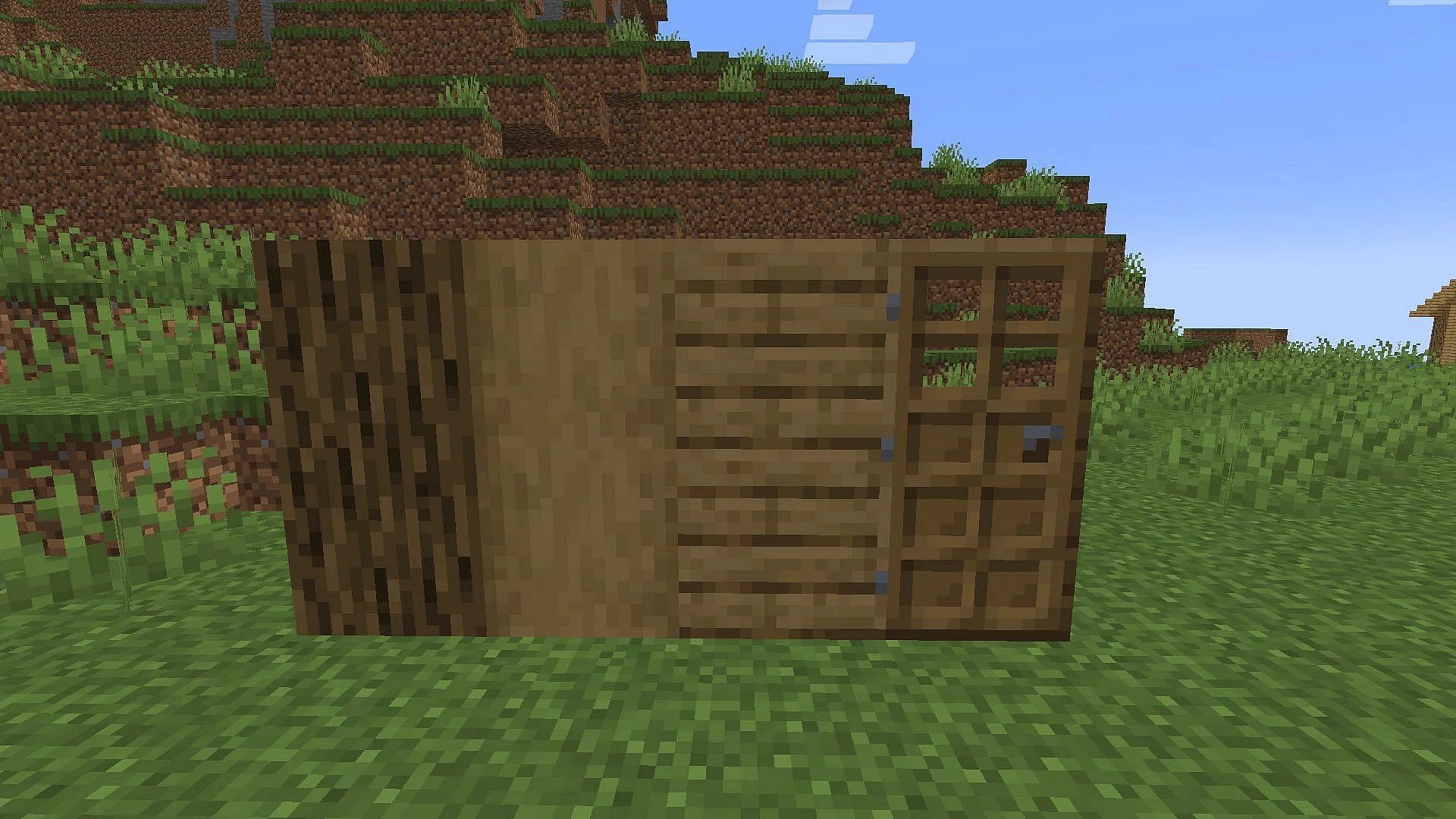 Oak wood and some of its different blocks (Image via Minecraft)