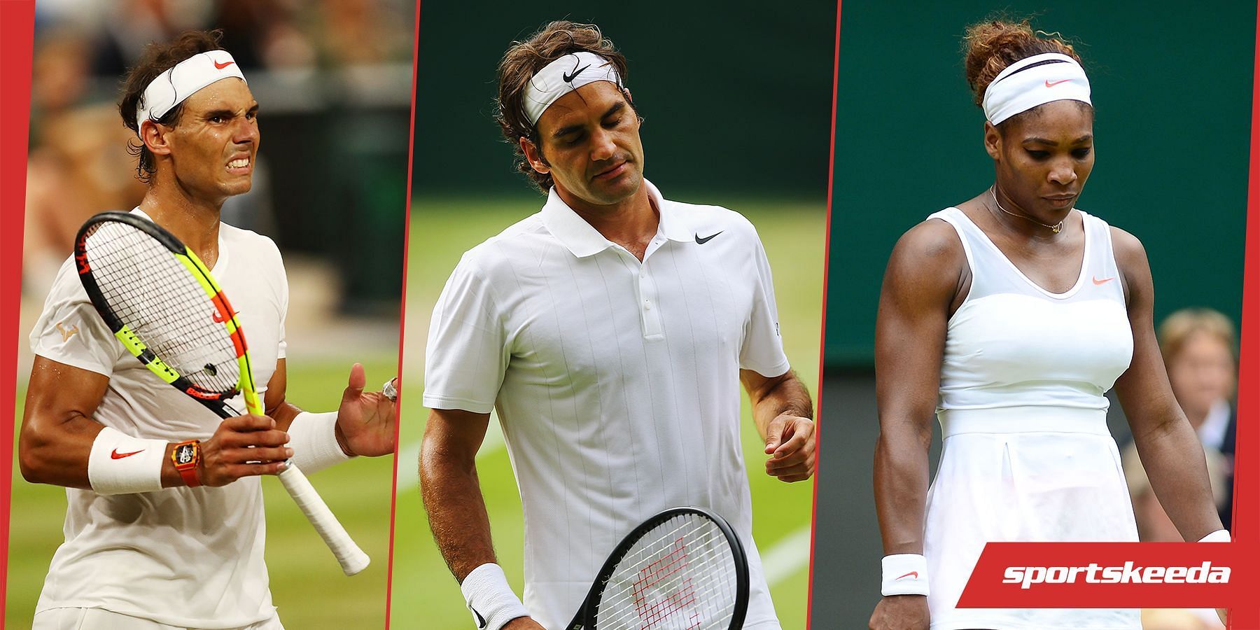 Roger Federer, Rafael Nadal, and Serena Williams have been victims of some major upsets at Wimbledon