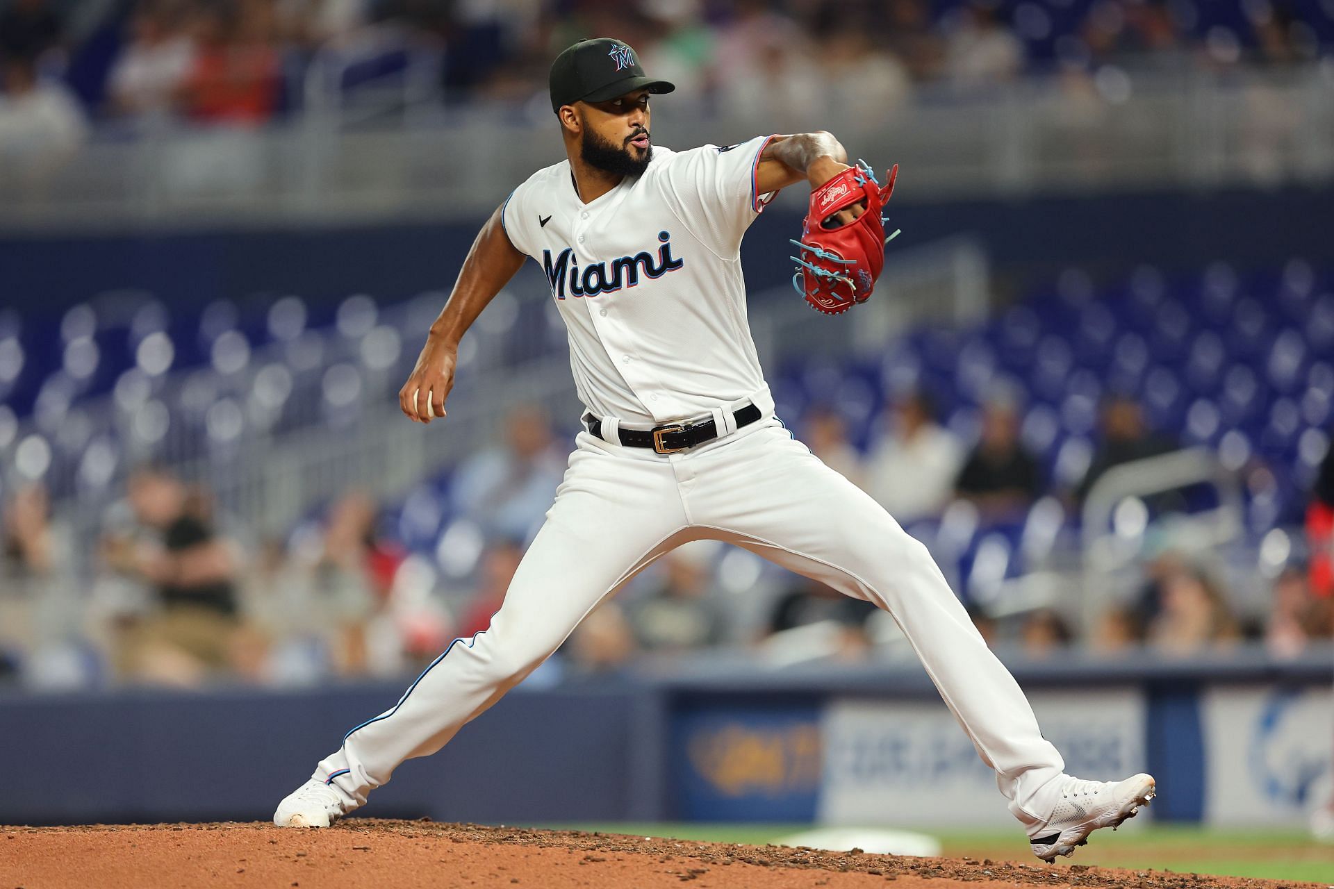 Dominican Sandy Alcantara pitches for the Miami Marlins against the Washington Nationals. 