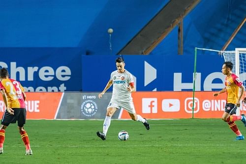 Edu Bedia in action for FC Goa against SC East Bengal during ISL 2021-22 (Image Courtesy: Edu Bedia Instagram)