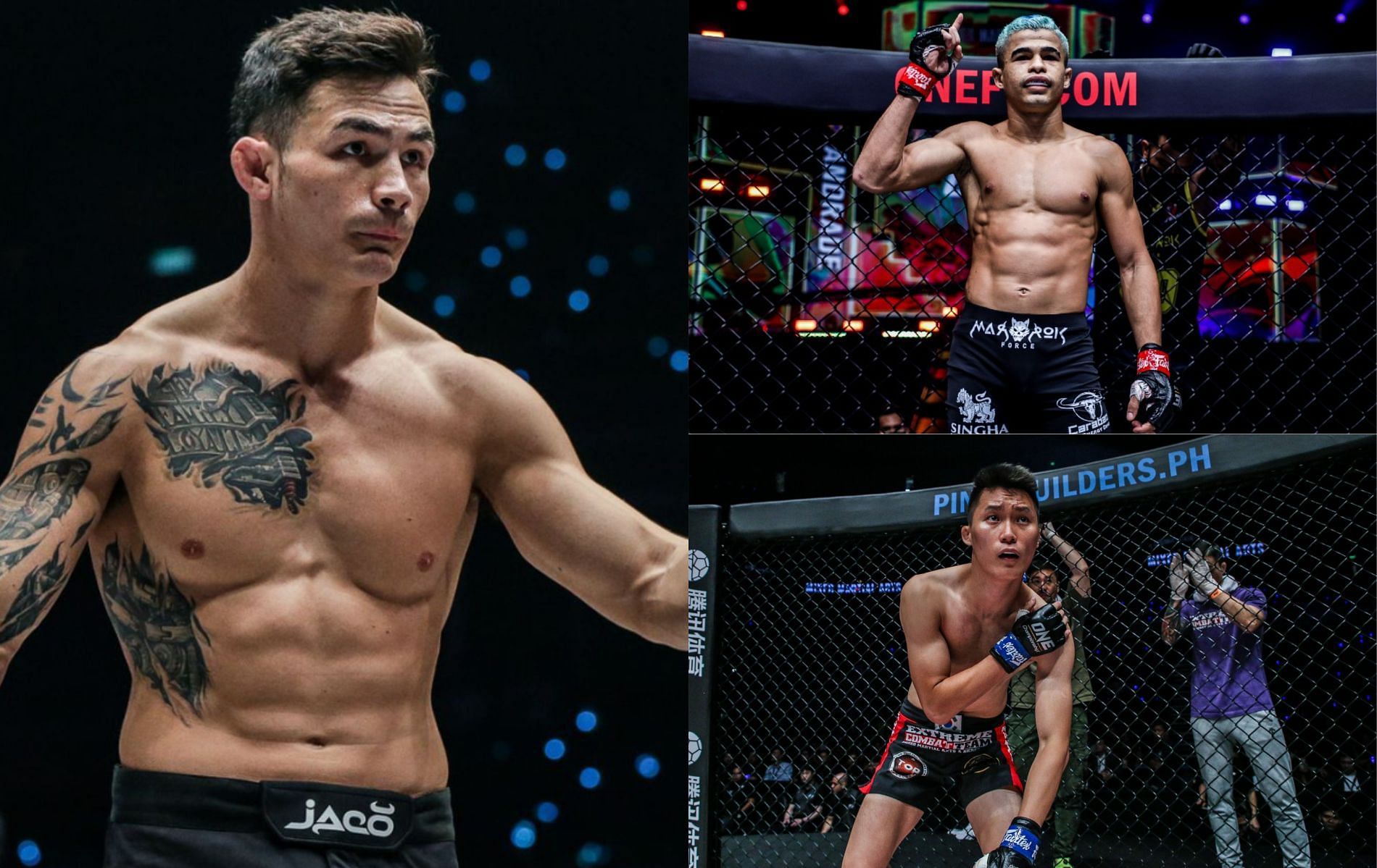 Thanh Le (left), Fabricio Andrade (top right), and Kwon Won Il (bottom right) [Photo Credit: ONE Championship]