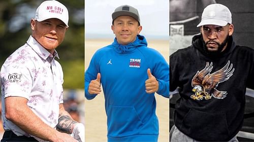 Canelo Alvarez (left, @canelo), Gennadiy Golovkin (center, @gggboxing), James Kirkland (right, @kirklandboxing) [images courtesy of Instagram]