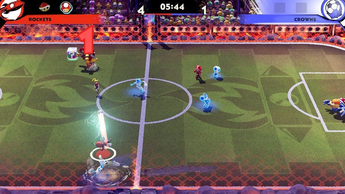 A Perfect Pass can be done at any time in Mario Strikers: Battle League (Image via Nintendo)