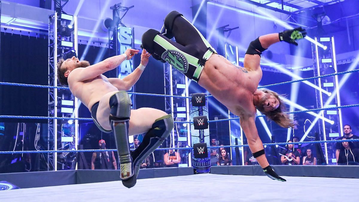 The Phenomenal One performs a dropkick on the leader of the Yes! movement