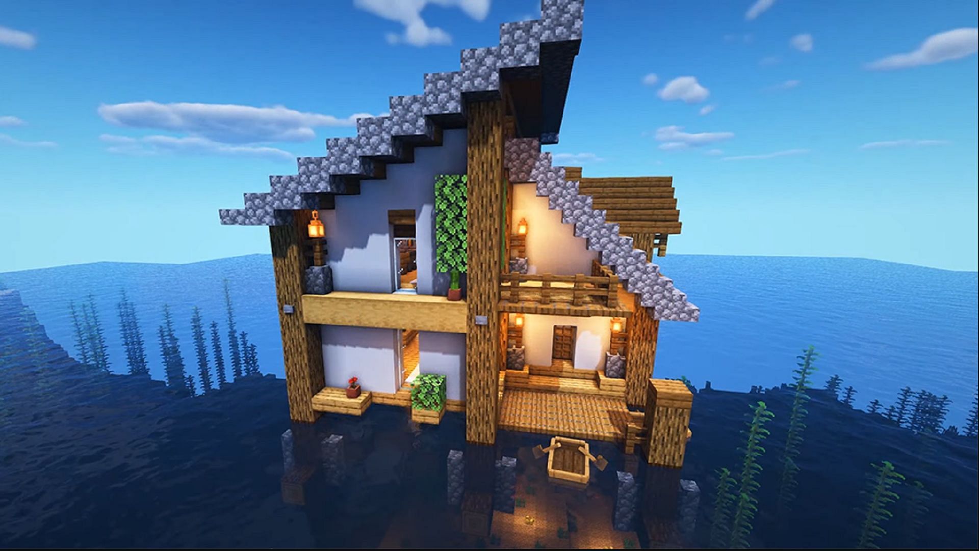 This home can be tough to build but keeps players safe better than most (Image via Random Steve Guy/YouTube)