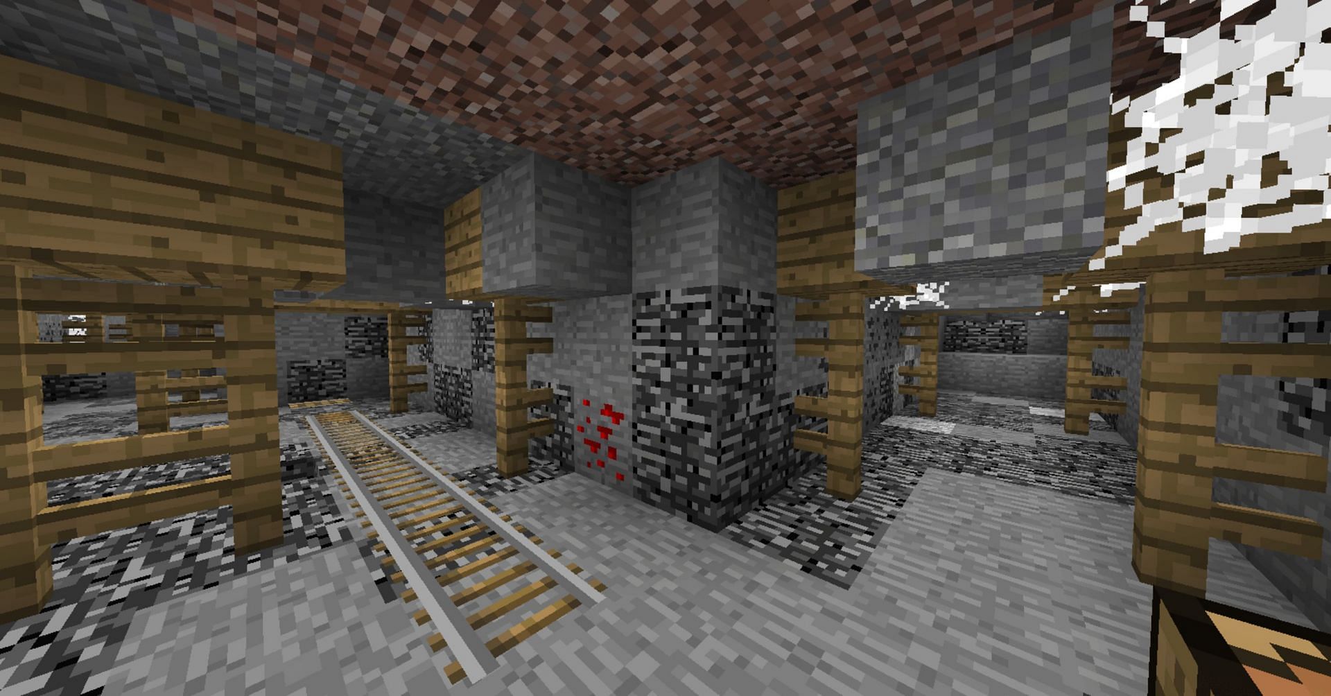 Mineshafts cannot exist within the deep dark (Image via u/cla7997/Reddit)