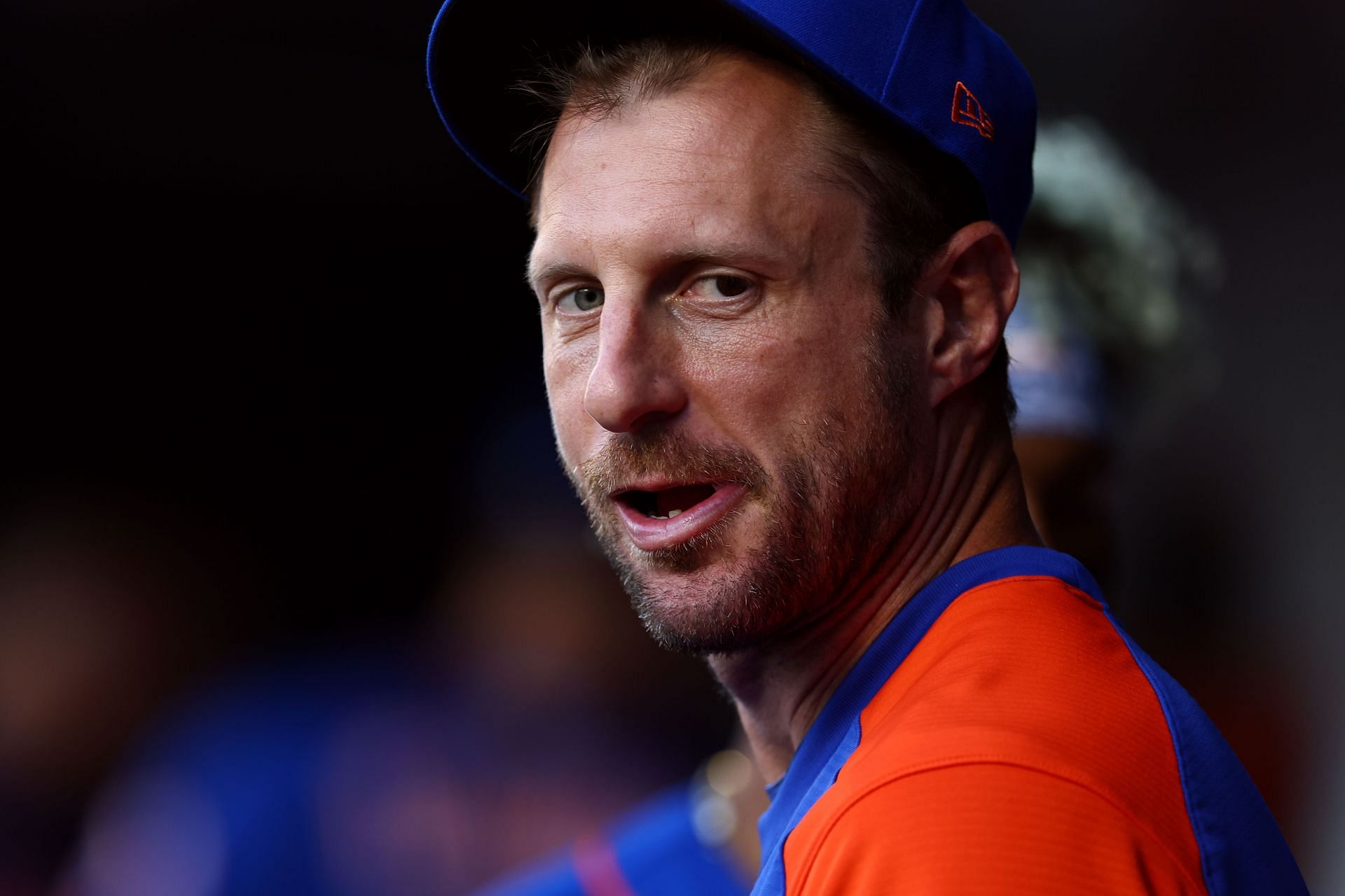 Max Scherzer looks on during last night&#039;s New York Mets v. Milwaukee Brewers game. The Brewers won by a score of 10-2.