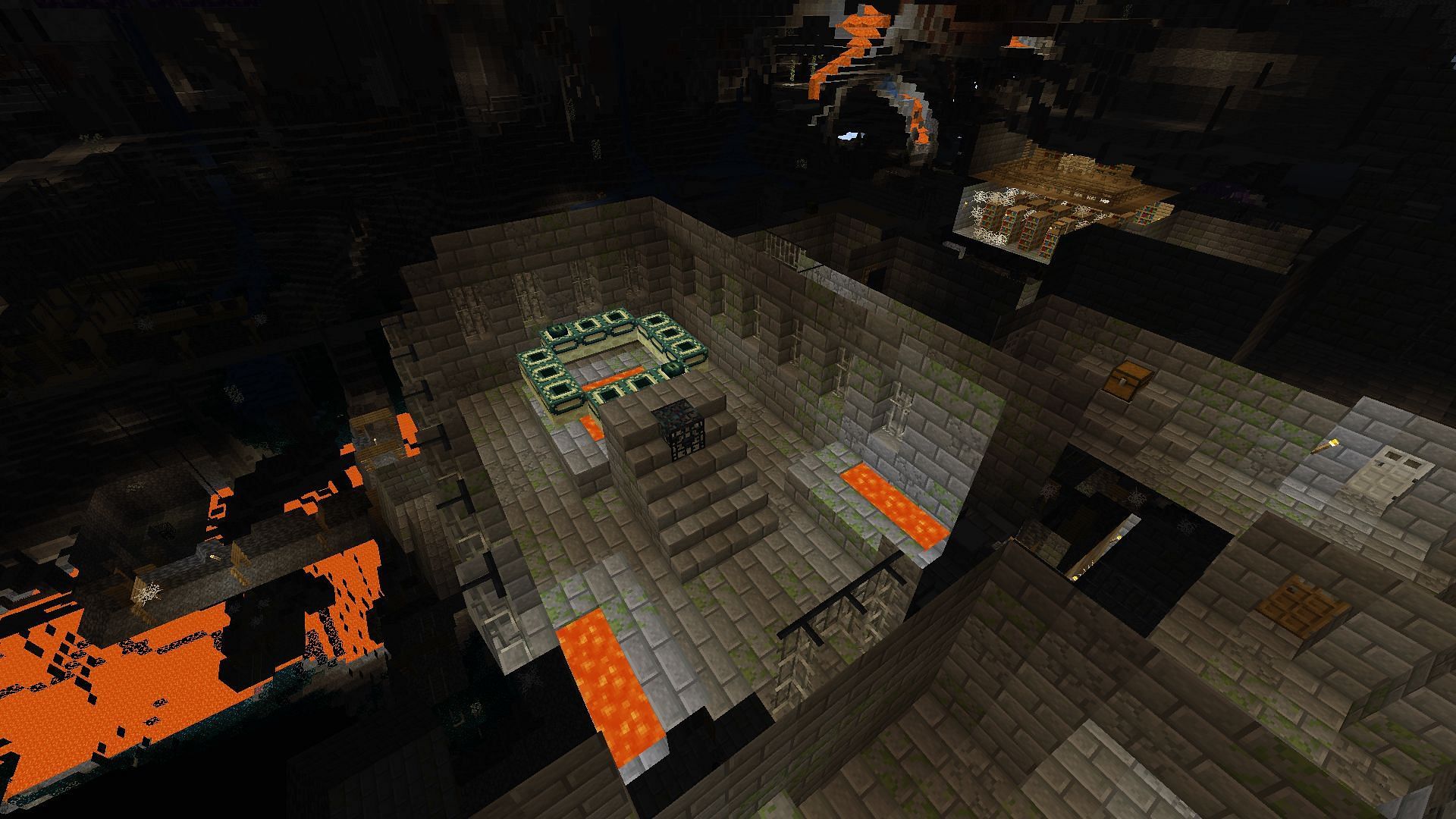 The stronghold found in this seed (Image via Minecraft)