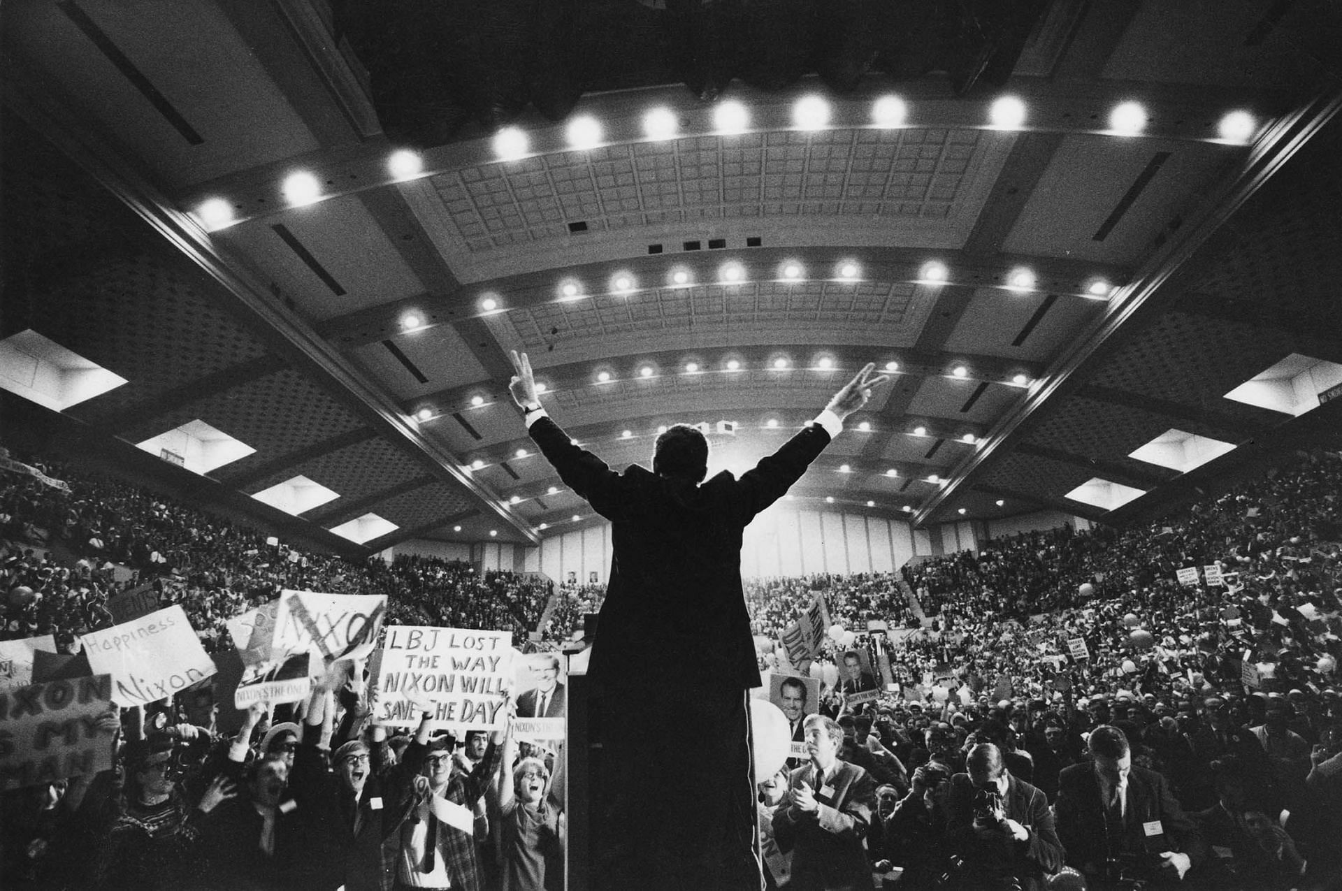 Richard Nixon in his election campaign (Image via Getty)