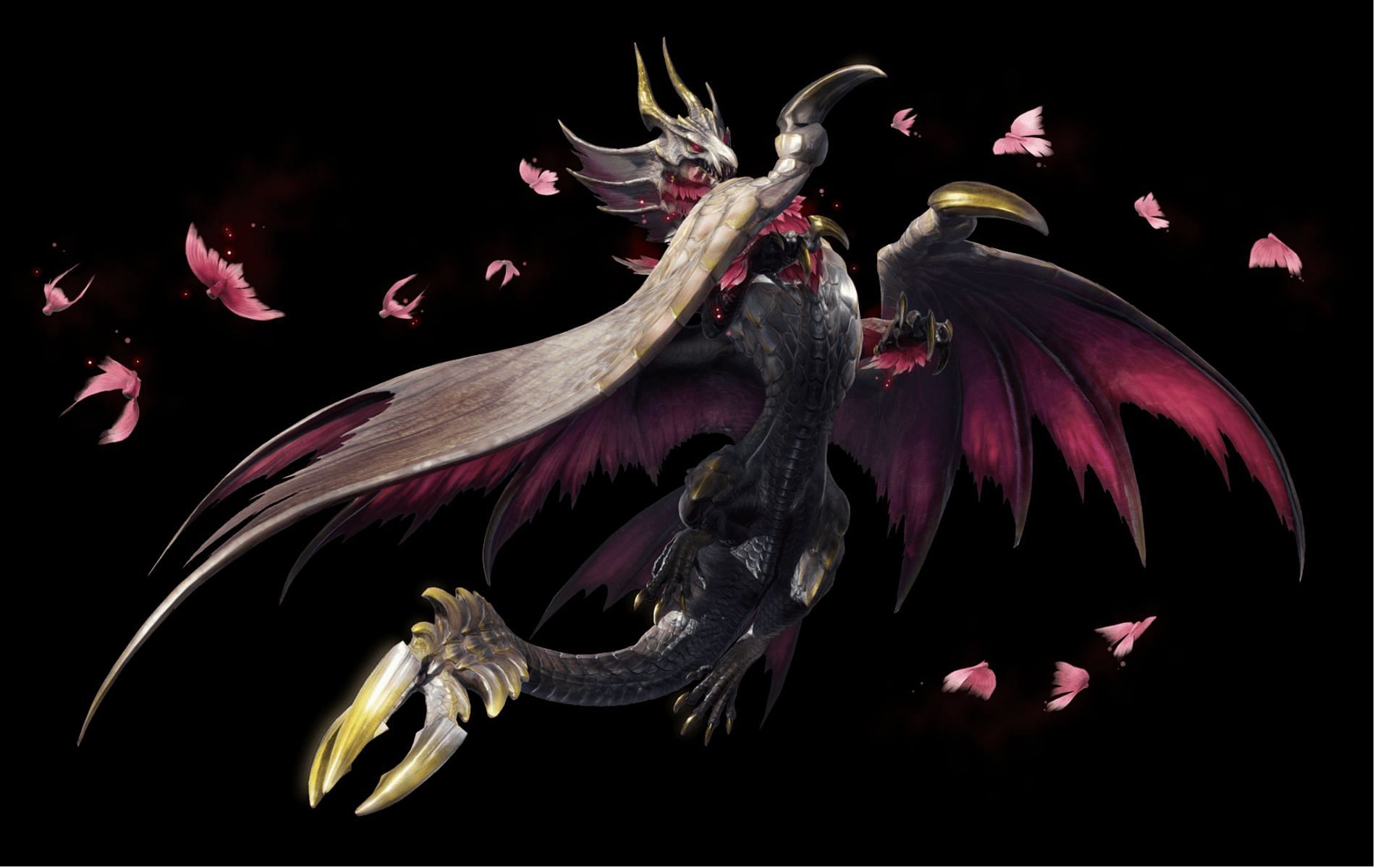 Malzeno is an elder dragon with an elegant and regal stature and also features and is capable of inflicting Bloodblight status on hunters. (Image via Capcom)