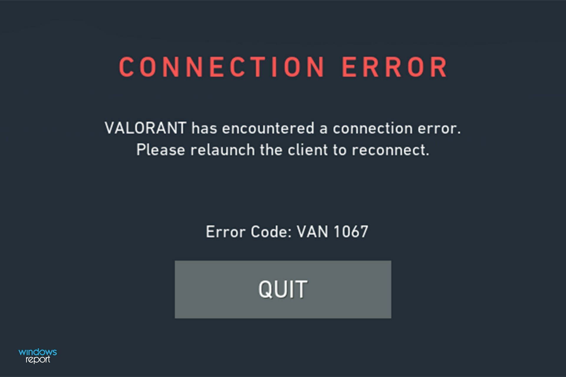 VAN error in Valorant (Image via Windows Report)