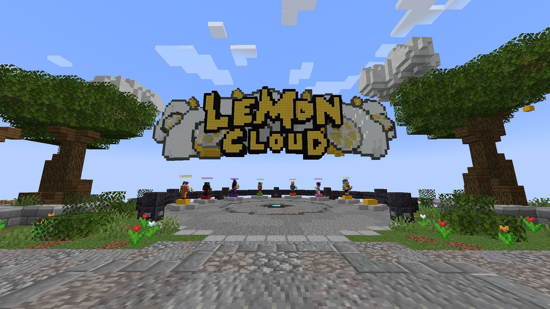 The spawn area for the LemonCloud server (Image vis Minecraft)