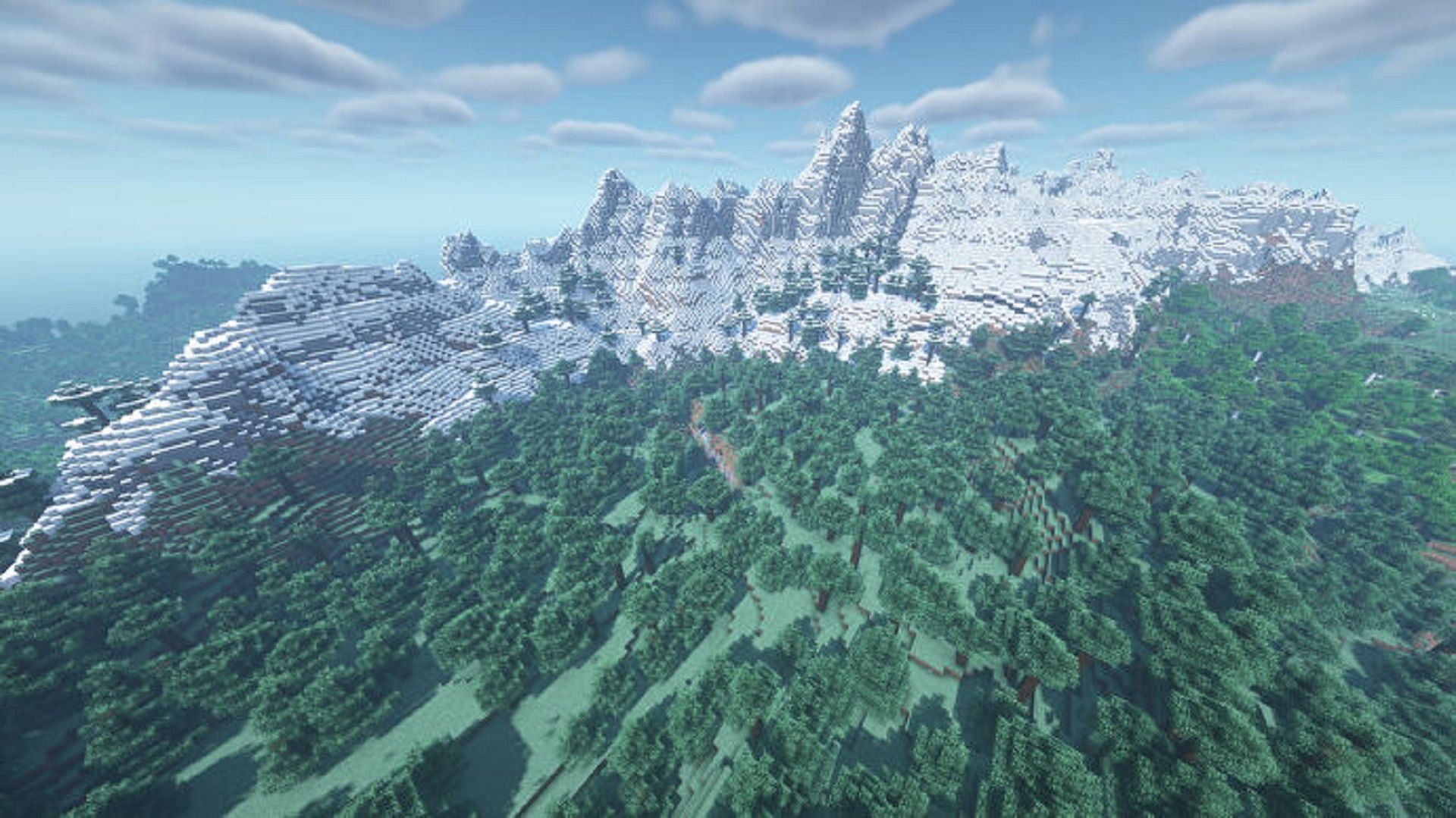 Minecraft Mountain Field Background