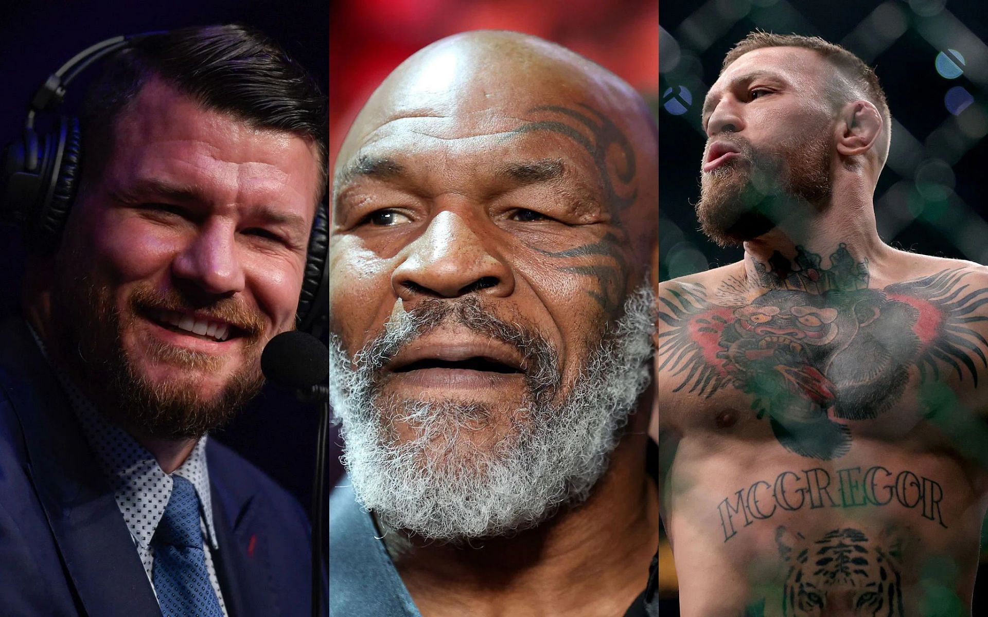 Michael Bisping (Left), Mike Tyson (Middle), and Conor McGregor (Right) (Images courtesy of Getty)