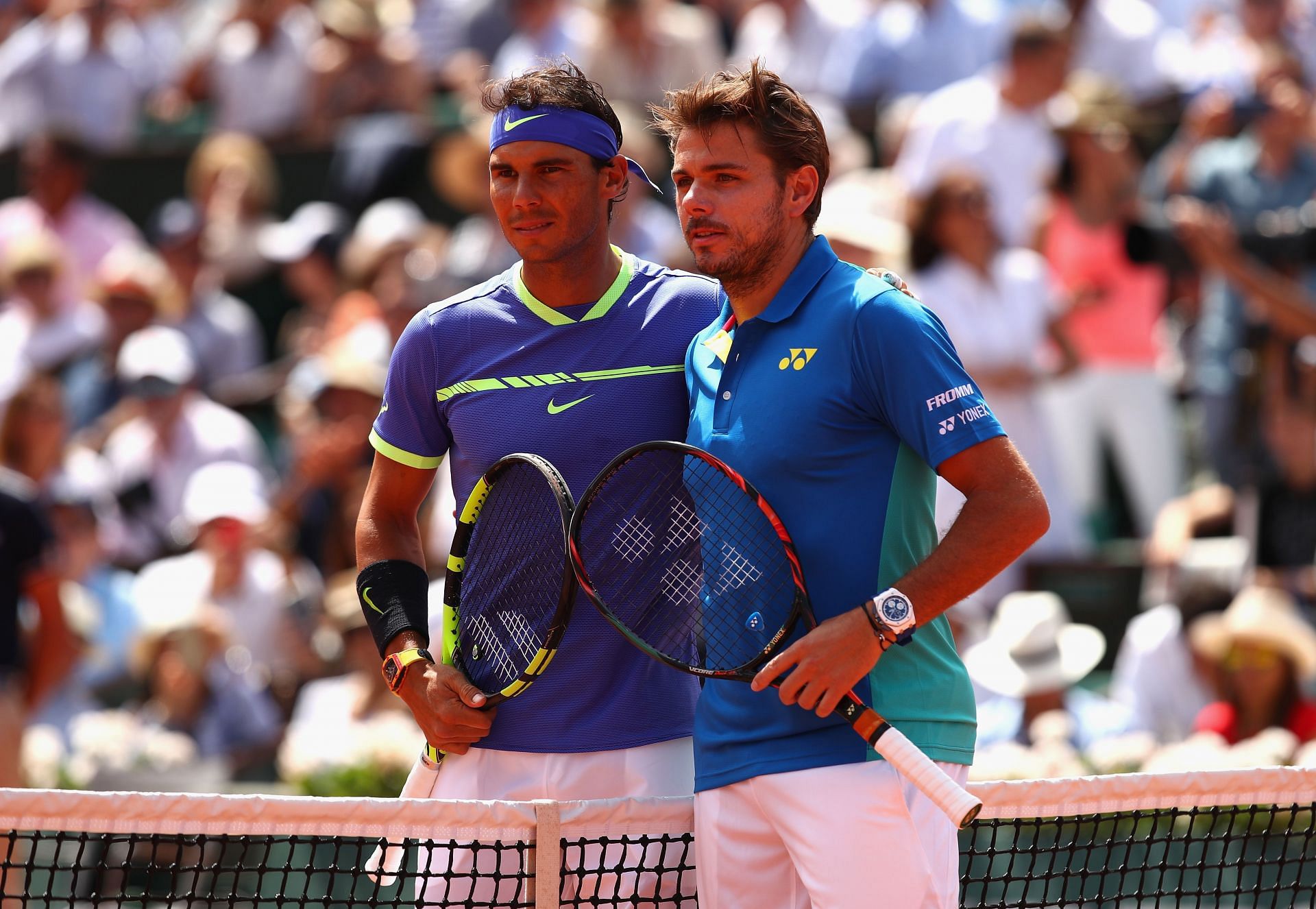 Rafael Nadal (L) and Stan Wawrinka (R)