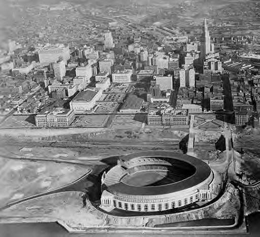 The new Cleveland Browns Stadium, seen in this aerial photo Saturday, Aug.  21, 1999, holds a crowd of 71,398 who attended the team's first exhibition  game ,against the Minnesota Vikings. Cleveland fans