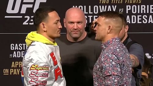 Max Holloway (left), Dustin Poirier (right) [Source - UFC on YouTube]