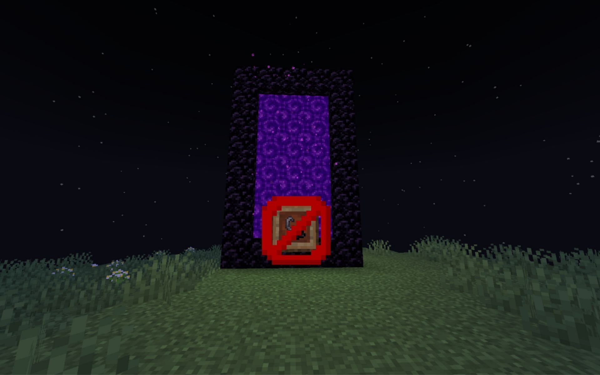 Igniting a nether portal without a flint and steel tool (Image via Minecraft)