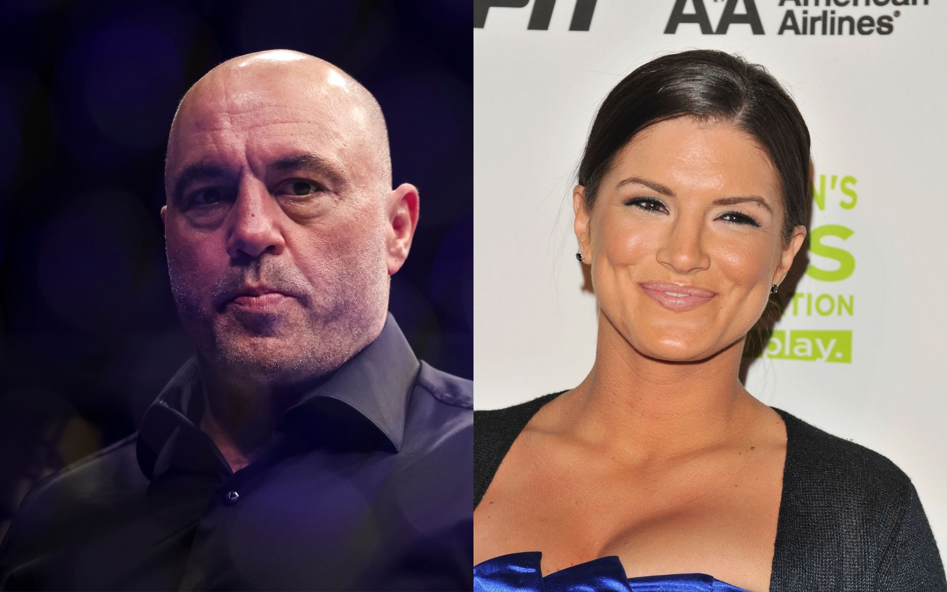 Joe Rogan (L) and Gina Carano (R)