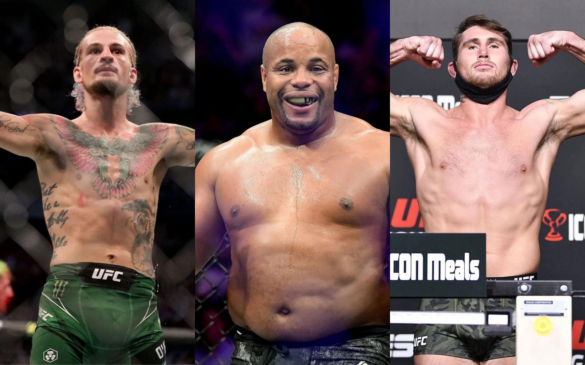 Sean O&#039;Malley (left), Daniel Cormier (center), and Darren Till (right) [Images courtesy of Getty]