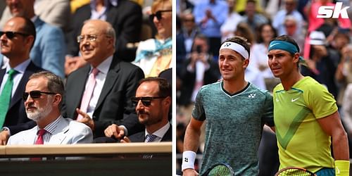 The King of Spain and Crown Prince of Norway were pictured watching the French Open final between Rafael Nadal and Casper Ruud.