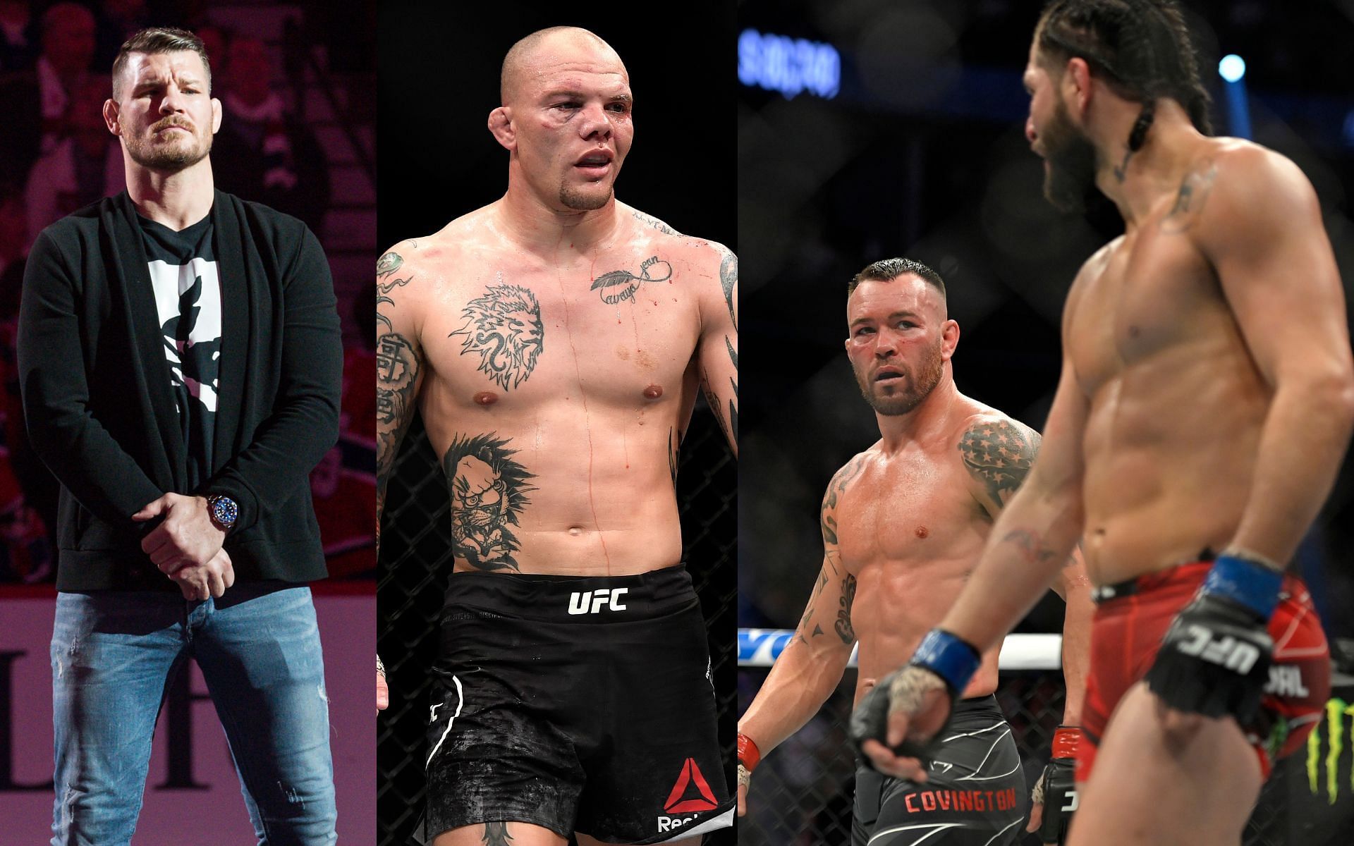 Michael Bisping (far left), Anthony Smith (left), Colby Covington &amp; Jorge Masvidal (right)