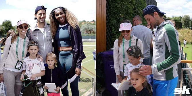 Watch: Novak Djokovic takes his kids to get autographs from Venus Williams during her Wimbledon appearance