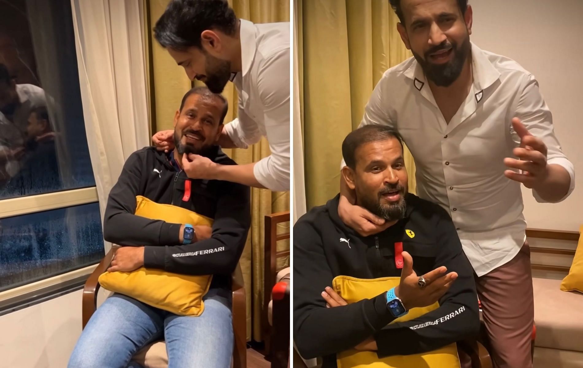 Yusuf Pathan (L) and Irfan Pathan entertain fans with videos on social media. (Credit: Instagram)