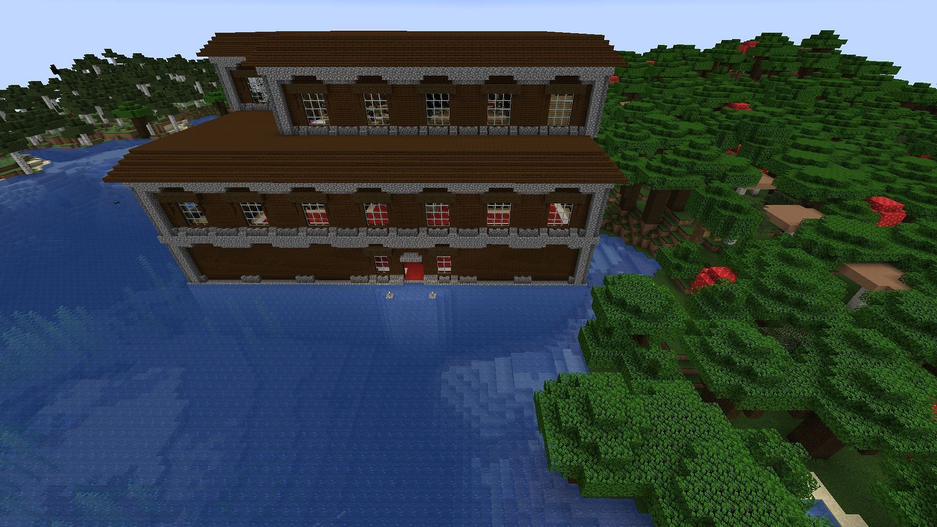 The woodland mansion relatively close to spawn (Image via Minecraft)