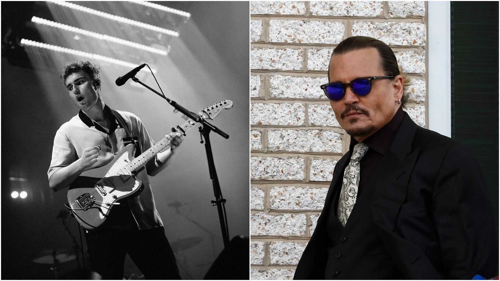 Sam Fender and Johnny Depp (Image via sam_fender/Instagram, and Paul Morigi/Getty Images)