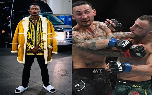 Israel Adesanya (left) Max Holloway (middle) Alexander Volkanovski (right) (Credits: Instagram @stylebender and @alexvolkanovski)