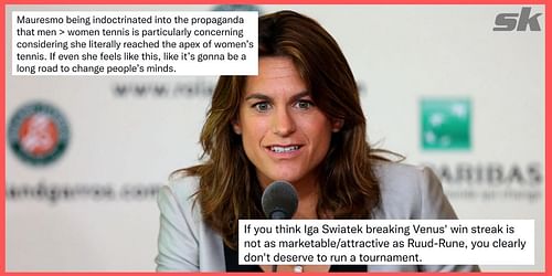 French Open director Amelie Mauresmo landed in hot water with fans for her comments on women's tennis