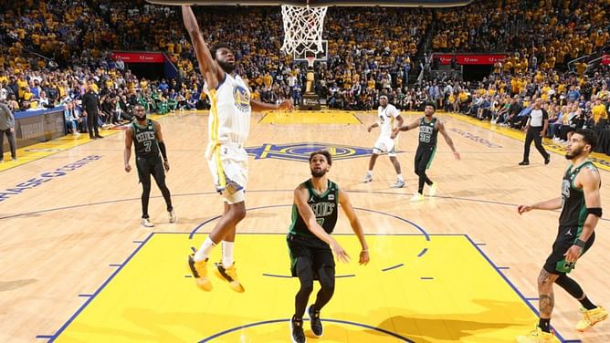 Video: Andrew Wiggins with a "Momma, there goes that man!" moment in Game 5 of Finals, brushes off Derrick White for a majestic dunk