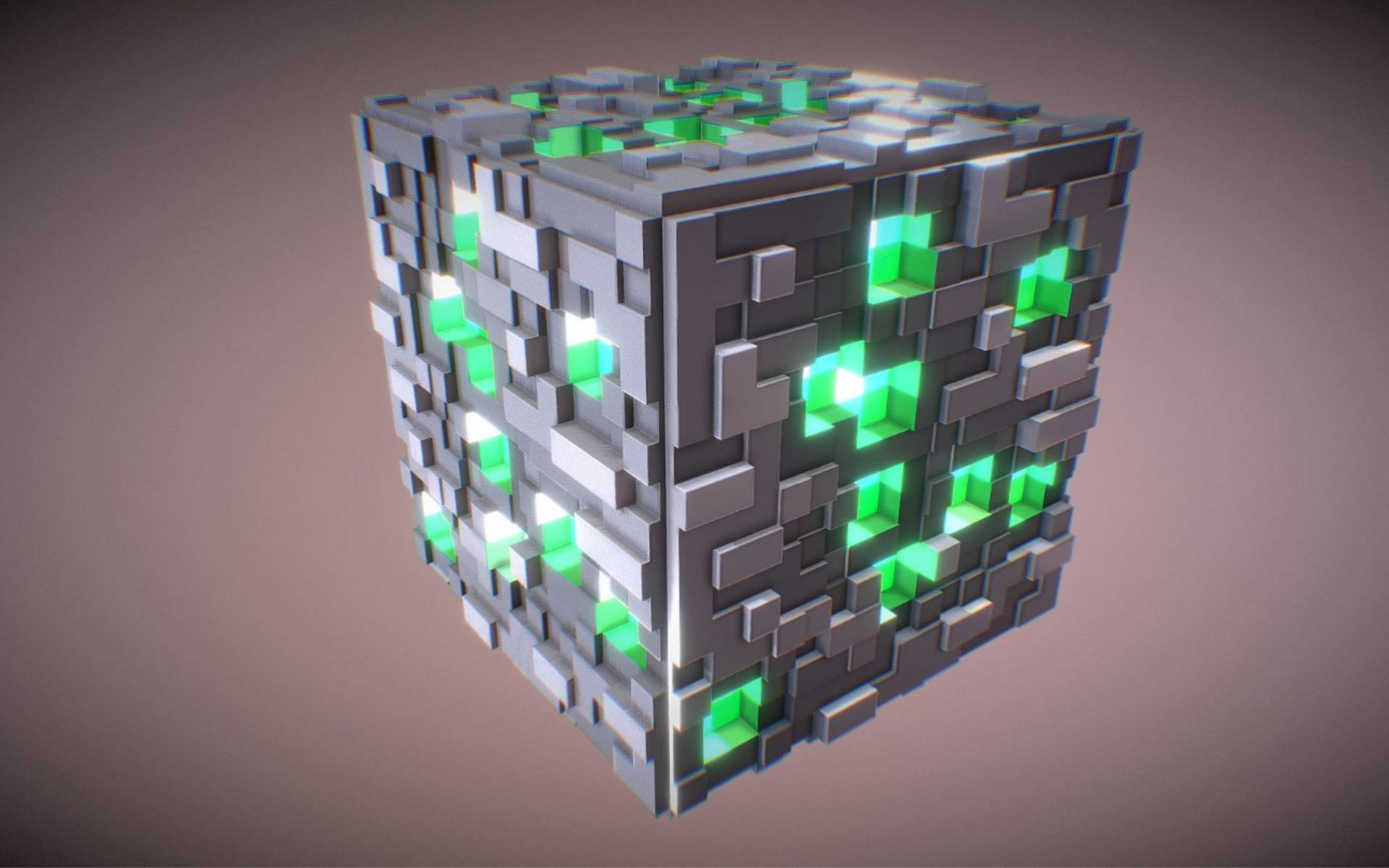 A 3-D rendered block of emerald ore (Image via Sketchfab)