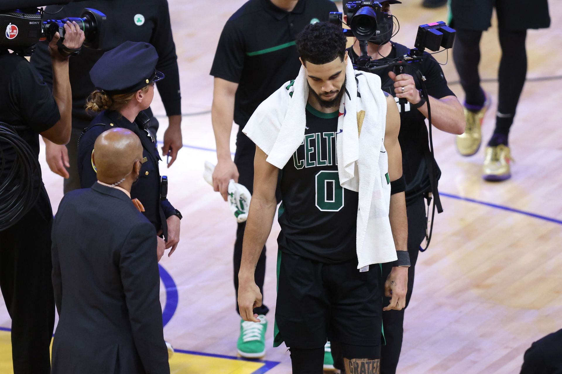 Jayson Tatum of the Boston Celtics during Game 5 of the 2022 NBA Finals